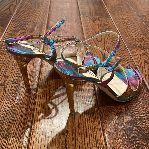 Jimmy Choo Multicolor Snakeskin Panama Strappy Sandals - Picture 4 of 6